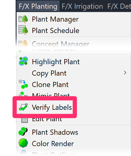 F/X Planting menu